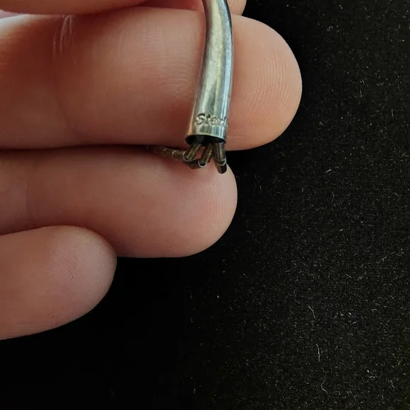 Vintage Southwestern Sterling Silver 3 Strand Necklace w/ Turquoise - Picture 5 of 9